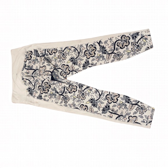 Athleta Women’s workout pants yoga printed floral white black yellow.Size Medium - Picture 2 of 8